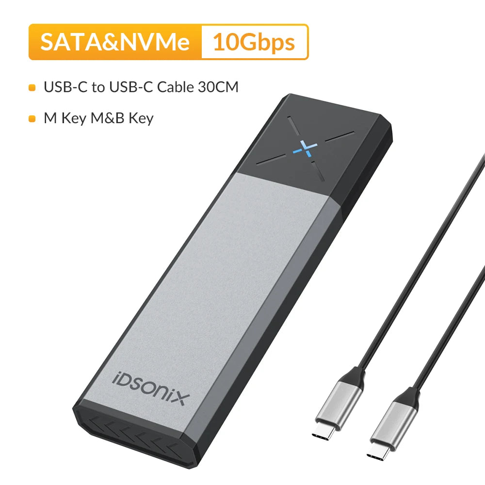 SSD Case M.2 Nvme SATA Enclosure Dual Protocol Case NVME PCIE NGFF SATA External Hard Drive Box Support UASP for Laptop
