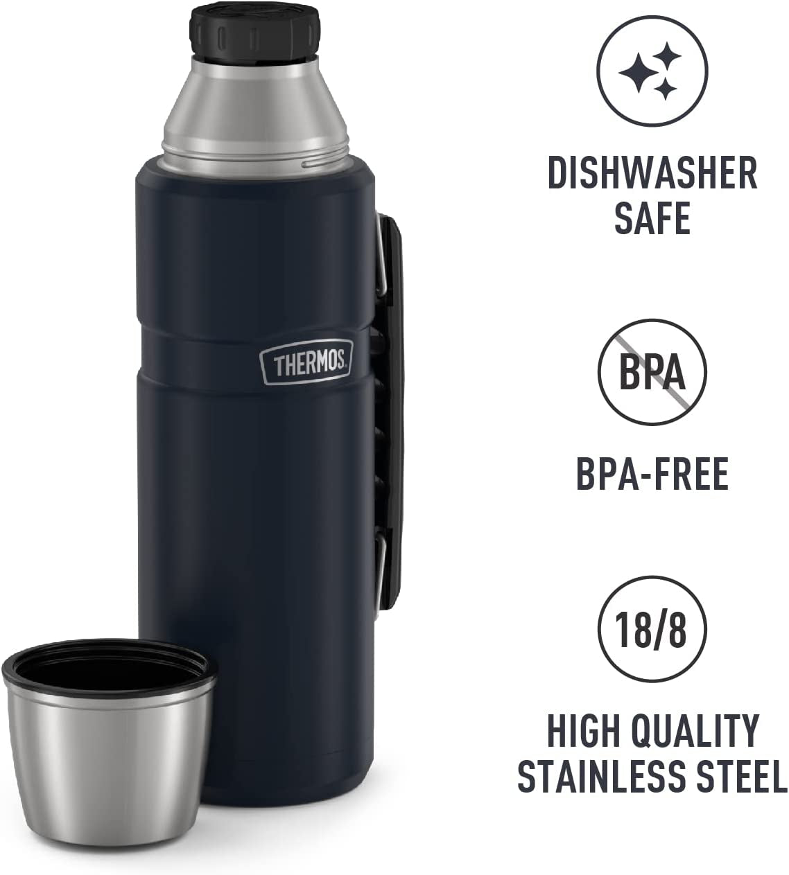 Stainless King 40 Ounce Beverage Bottle, Matte Blue 1.2L