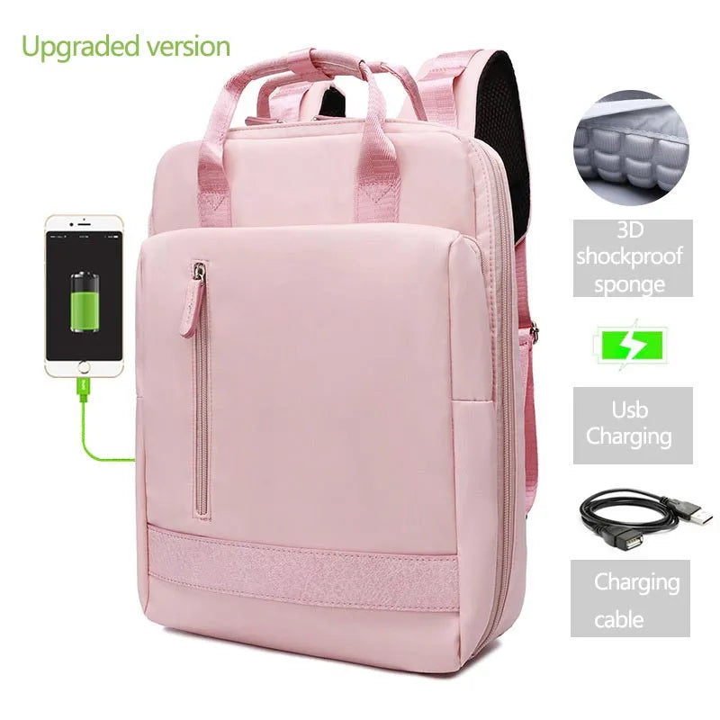 Women Backpacks Daypack School Bag Girl Fashion Sac a Dos Femme 2021 Man Waterproof Charging 15.6 Inch Laptop Backpack