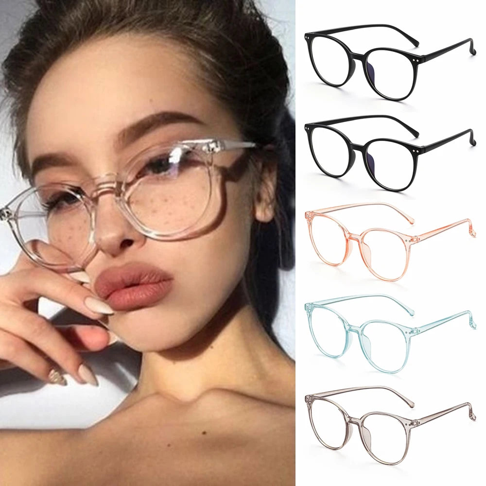 Blue Light Glasses Women PC Frame Resin Lens anti Blue Light Blocking Radiation Trend Clear Lenses Transparent Optical Spectacle