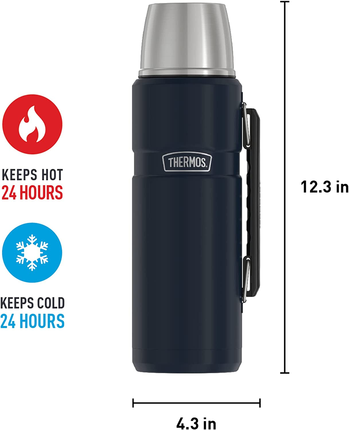 Stainless King 40 Ounce Beverage Bottle, Matte Blue 1.2L