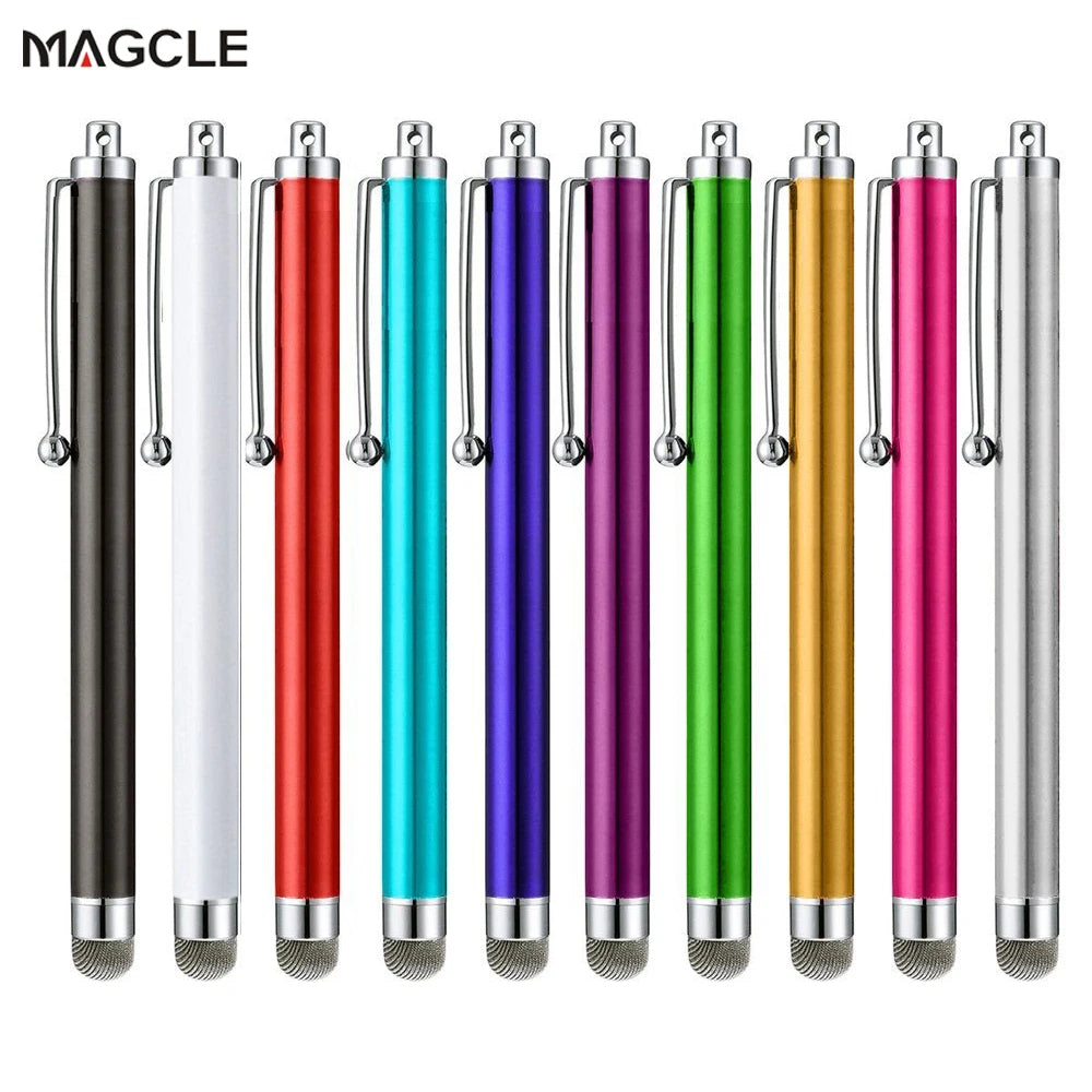10Pcs/Set Mesh Fiber Capacitive Stylus Pen Metal Touch Screen Pens for All Capacitive Screen Smart Phone Tablet Drop Shipping