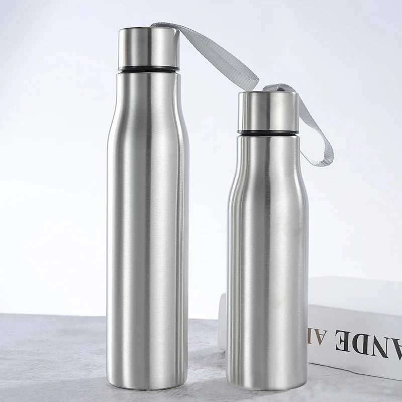 1000Ml Sports Stainless Steel Water Bottle Cycling Drinking Cup Leakproof Portable Water Bottle with Handle Rope Travel Camping