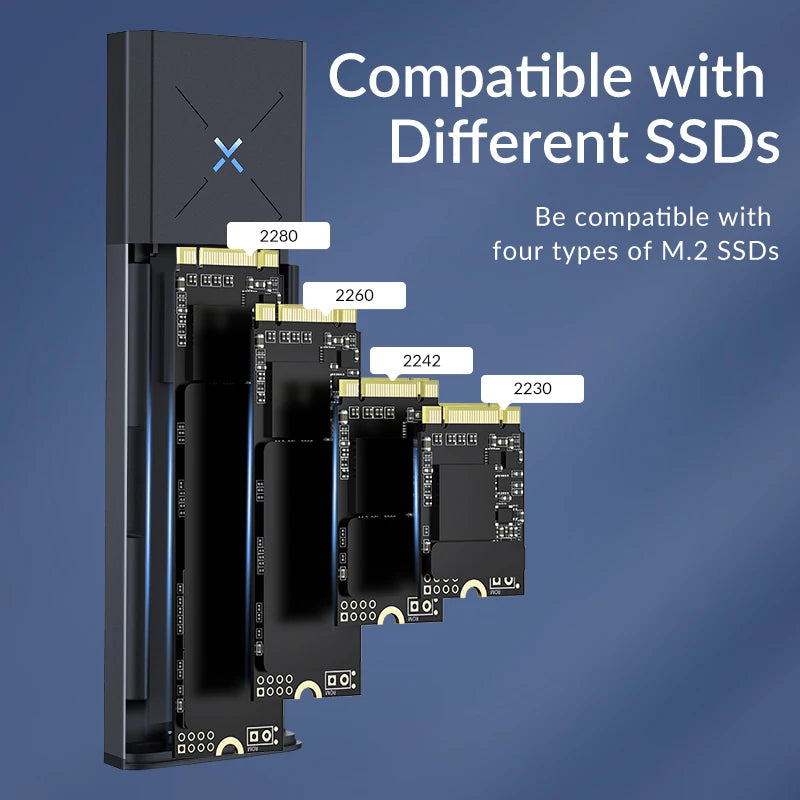 SSD Case M.2 Nvme SATA Enclosure Dual Protocol Case NVME PCIE NGFF SATA External Hard Drive Box Support UASP for Laptop