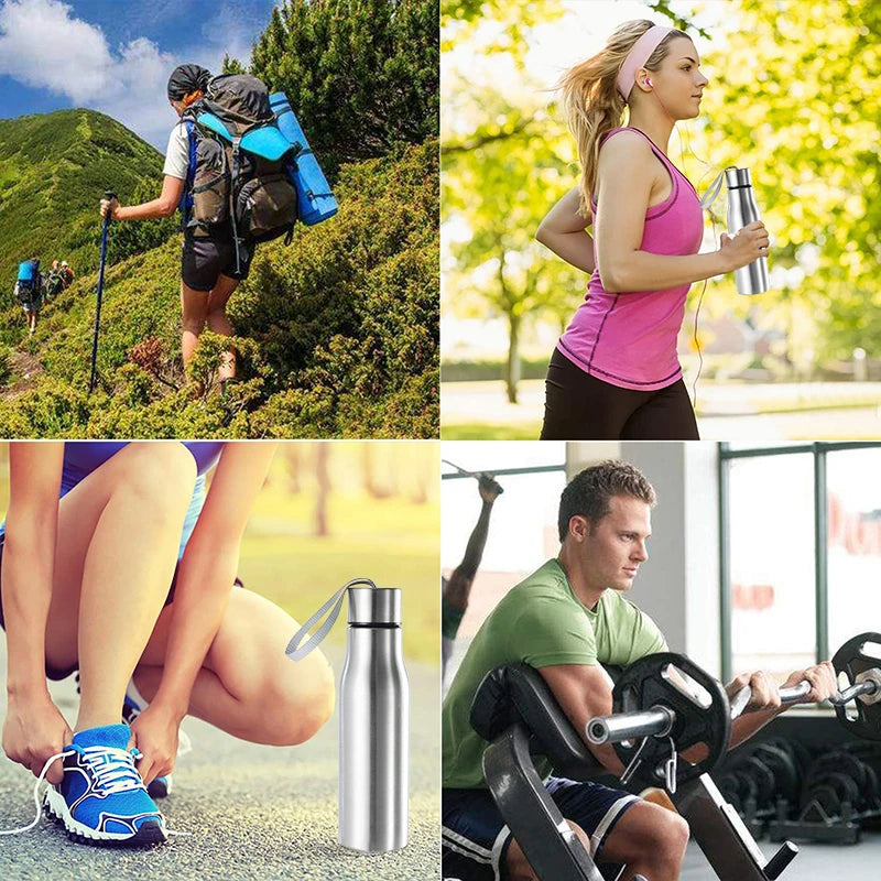 1000Ml Sports Stainless Steel Water Bottle Cycling Drinking Cup Leakproof Portable Water Bottle with Handle Rope Travel Camping