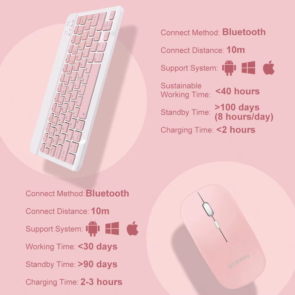 Bluetooth Keyboard for Ipad Pro 11Mini Bluetooth Teclado Wireless Keyboard and Mouse for Samsung Xiaomi Touchpad Ipad Keyboards
