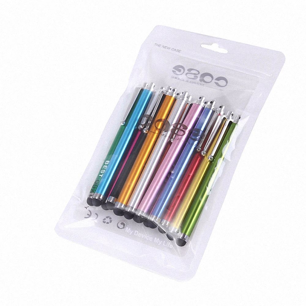 10Pcs/Set Capacitive Pen Colorful Metal Touch Screen Stylus Pens for Iphone XR XS MAX Samsung Smart Phone Tablet Drop Shipping