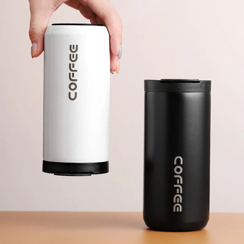 Stainless Steel Coffee Mug with Lid Thermal Cup Thermos for Water Cafe Travel Drinkware Insulated Water Bottle 400Ml